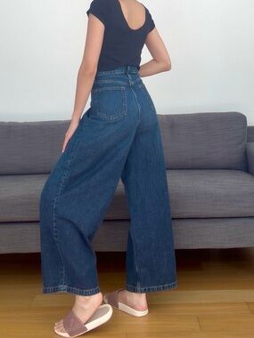 Brand new COS Dark Blue High-Waist Wide-Leg Jeans